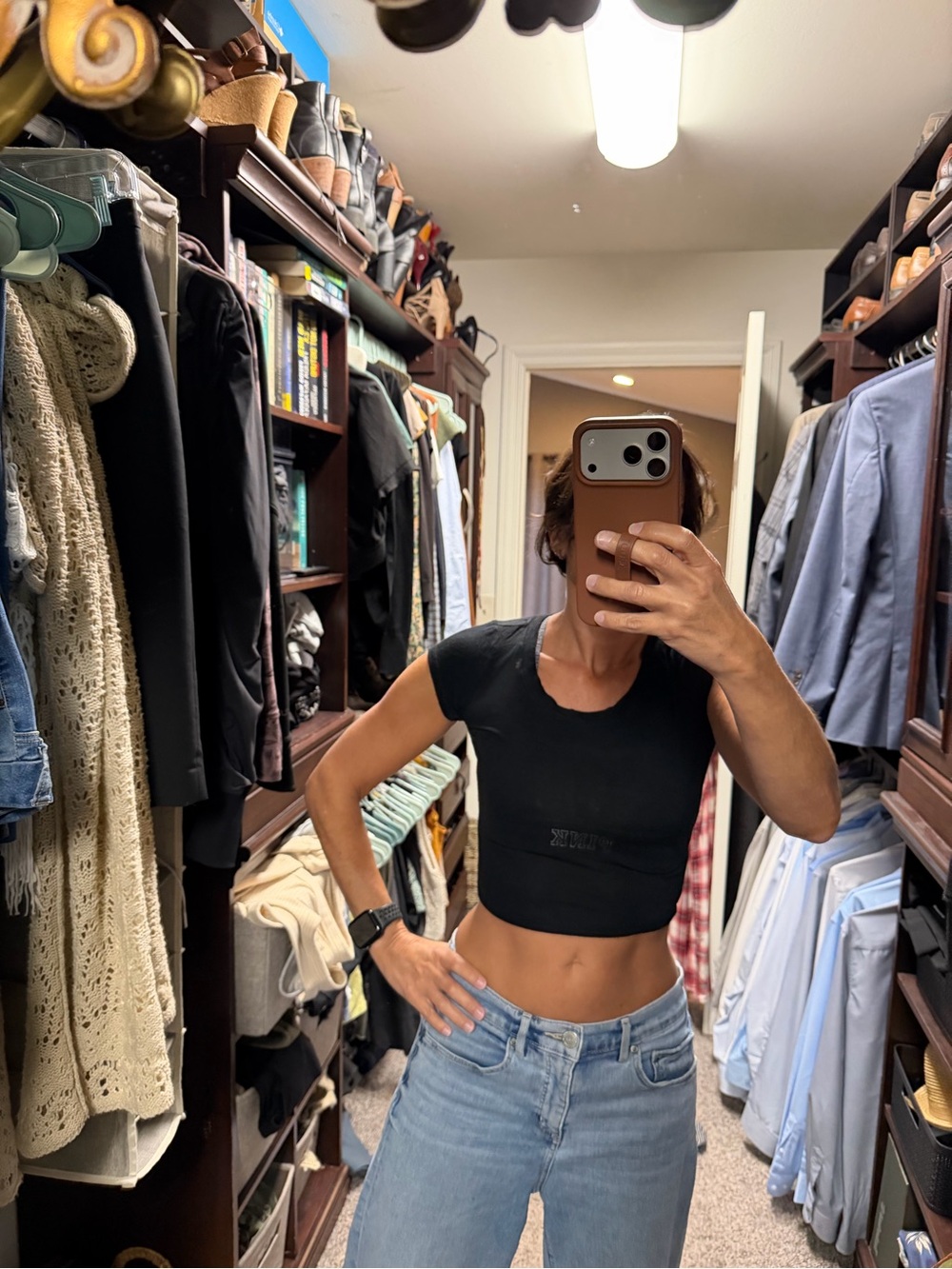 Black Fitted Crop Top - Short Sleeve Women's Tee